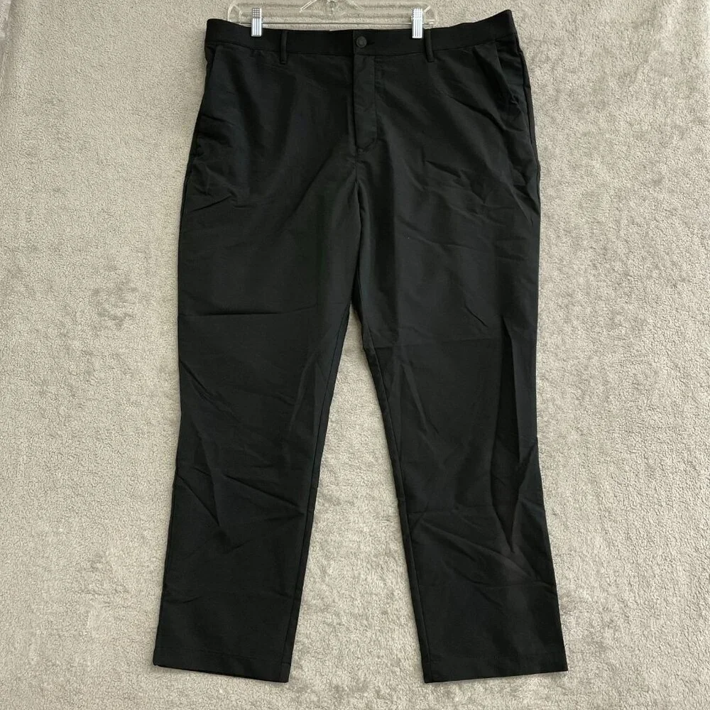 NEW Banana Republic Men's 40x32 Flat Front Pants Black Polyester G1366